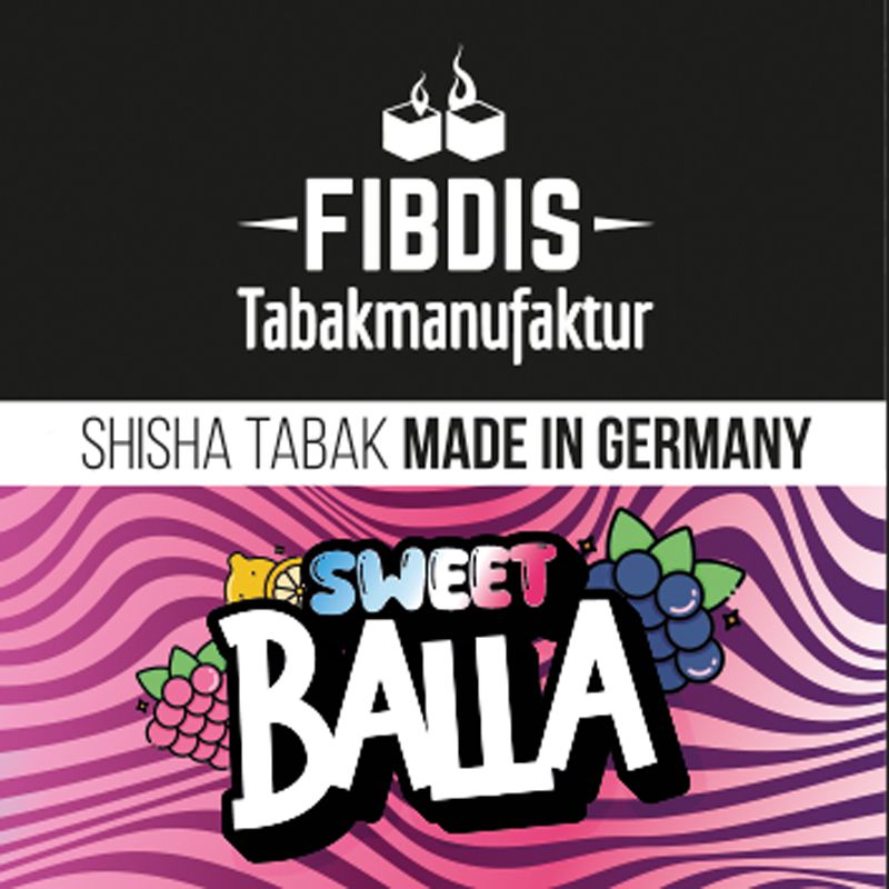 Fibdis Sweet Balla Pfeifentabak 65g – Brombeere, Himbeere, Zitrone & Ice